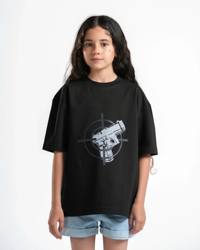 Dolabcoo Gun Black KIds Tee - Image 1